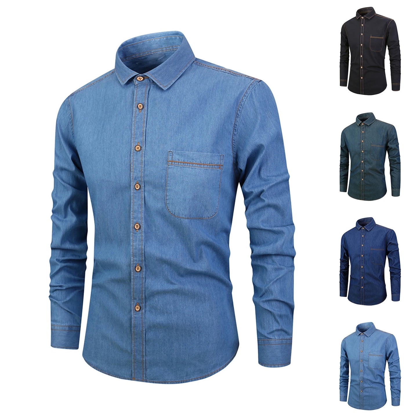 Chemise en jean manches longues