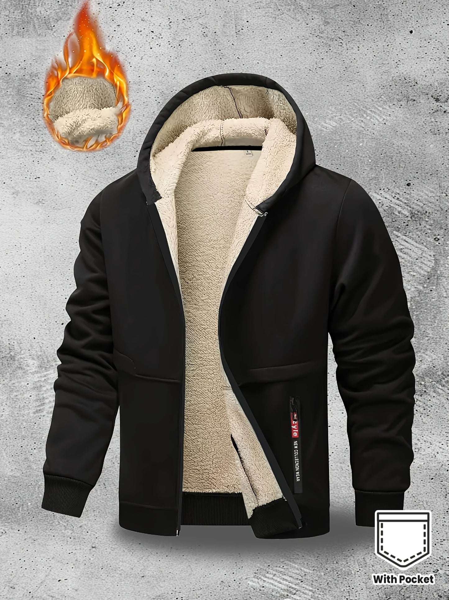 Veste à capuche zippé doublée polaire - Boutique ÉclatsChic