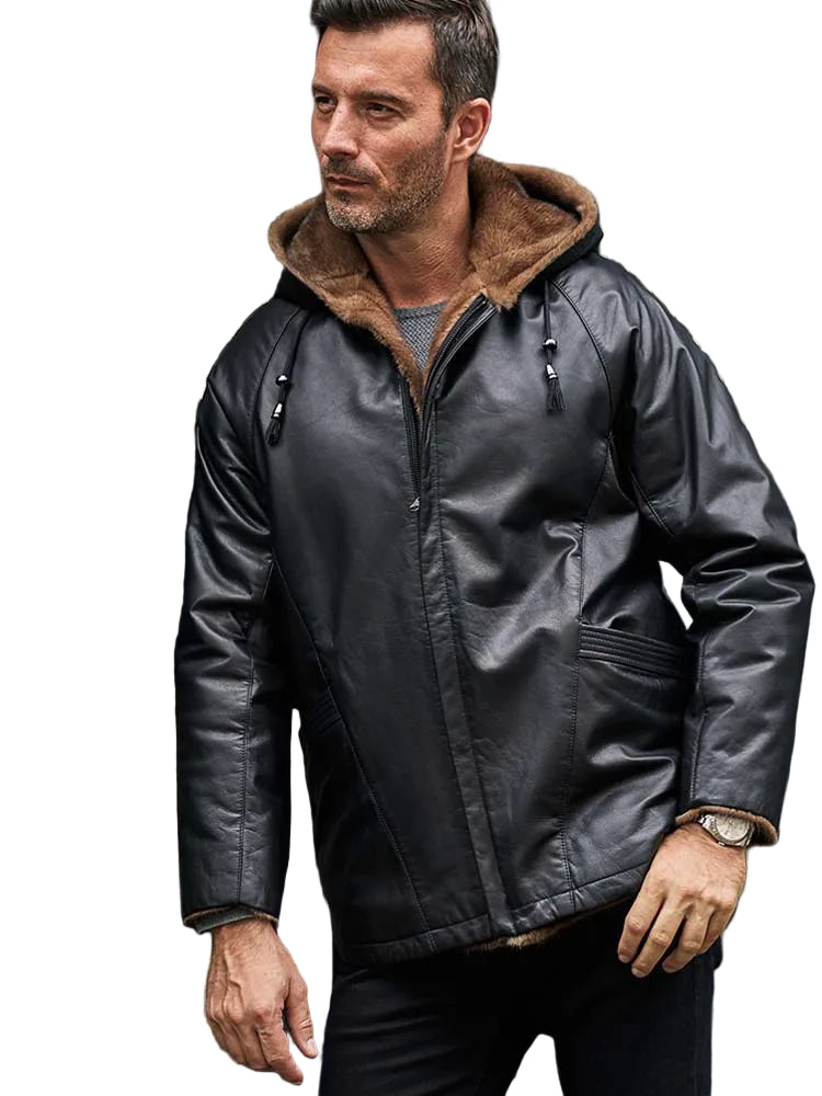 Manteau fourrure cuir Denny&Dora