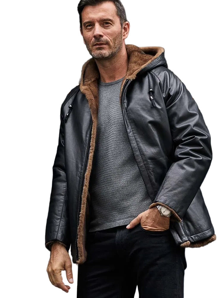 Manteau fourrure cuir Denny&Dora