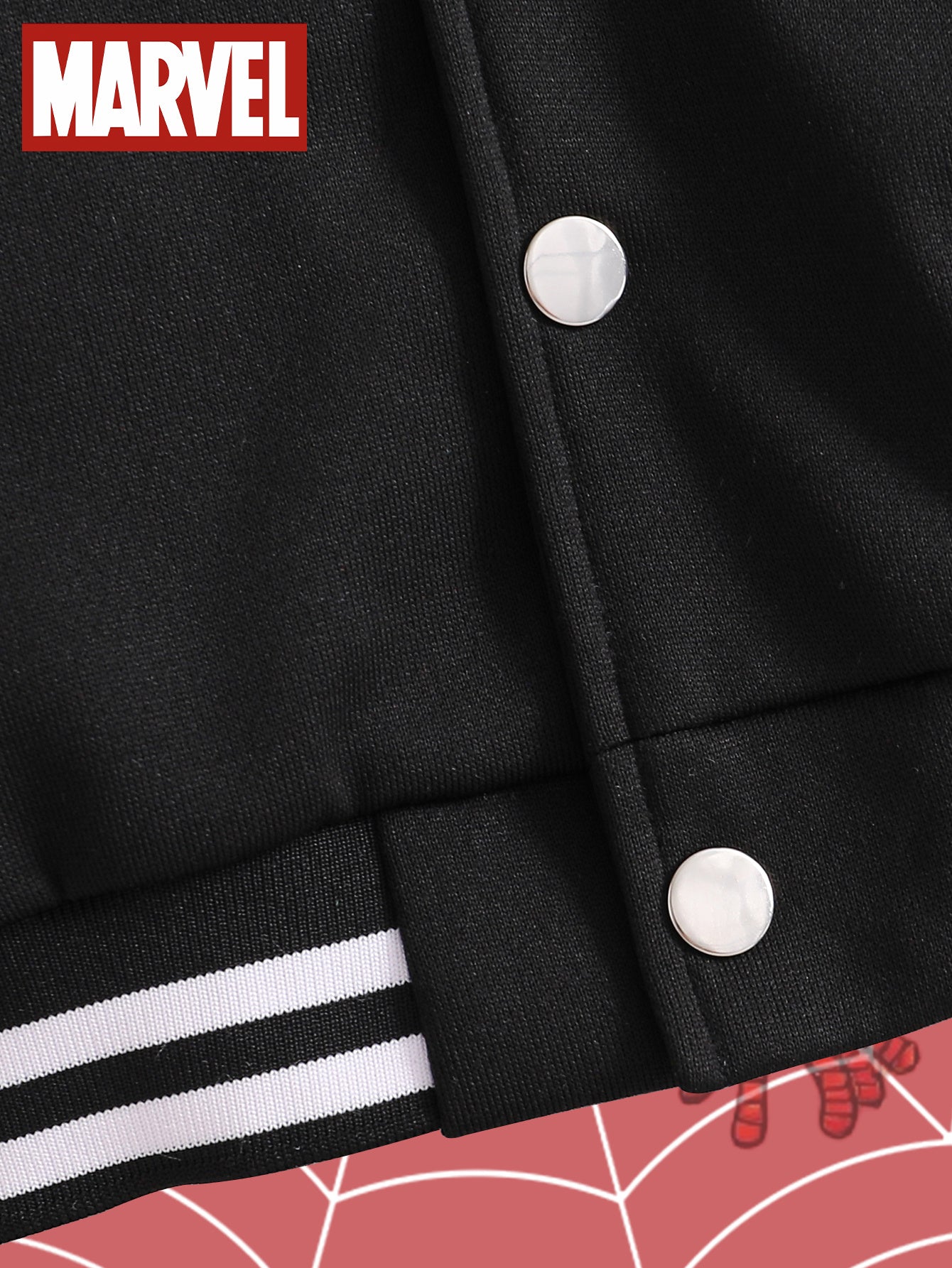 Veste de baseball Marvel pour garçon, élégante et confortable, à imprimé dessin animé Spider-Man - Pièce unique