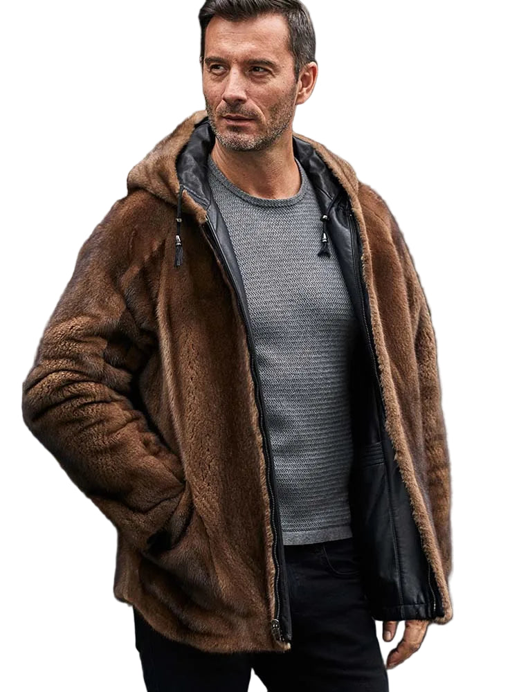 Manteau fourrure cuir Denny&Dora