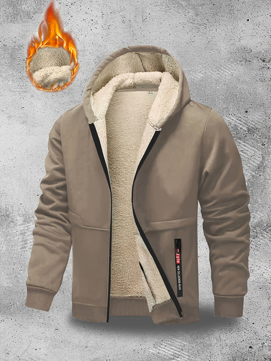 Veste à capuche zippé doublée polaire