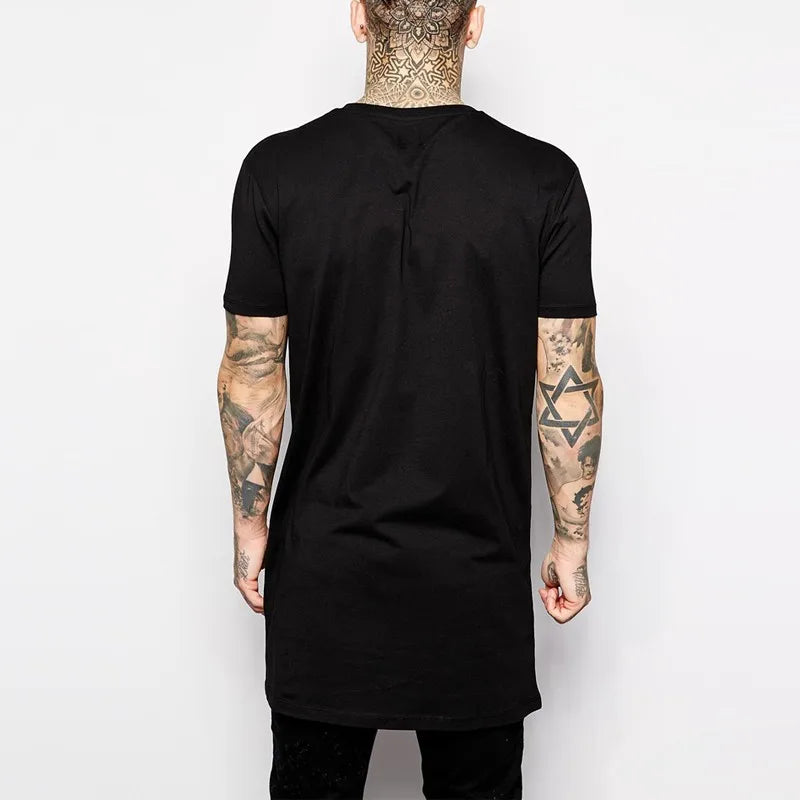 T-shirt long manches courtes style hip-hop
