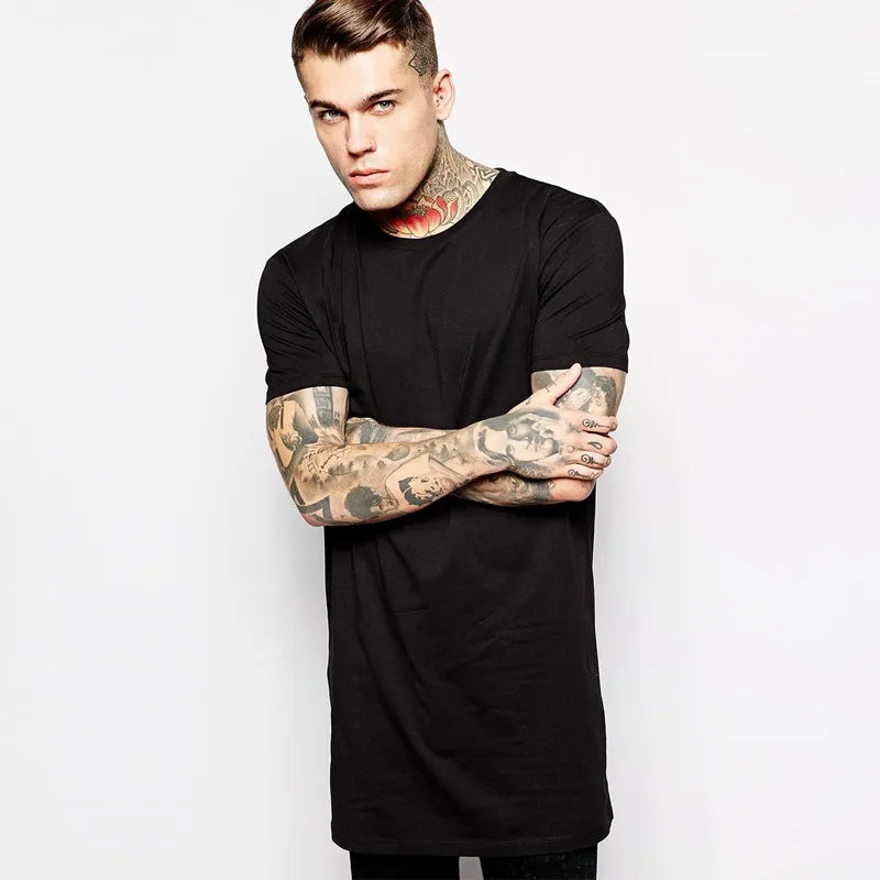 T-shirt long manches courtes style hip-hop