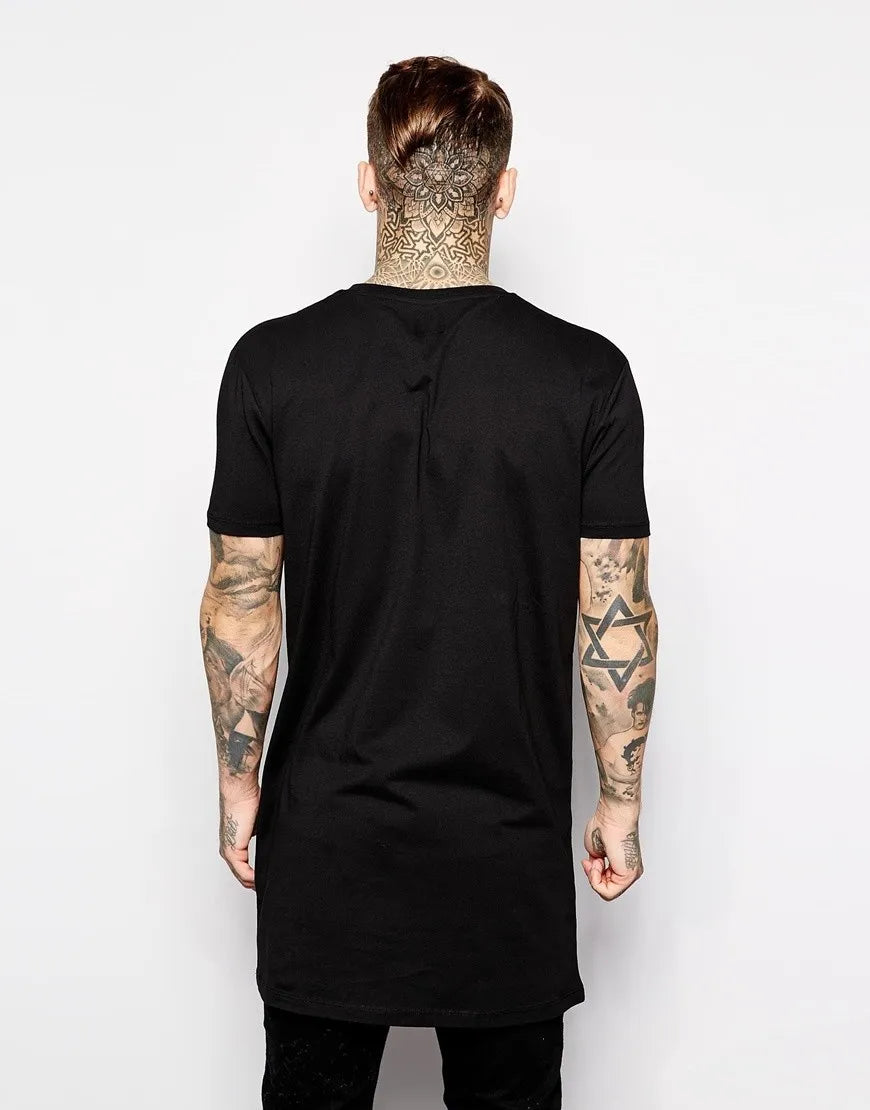 T-shirt long manches courtes style hip-hop