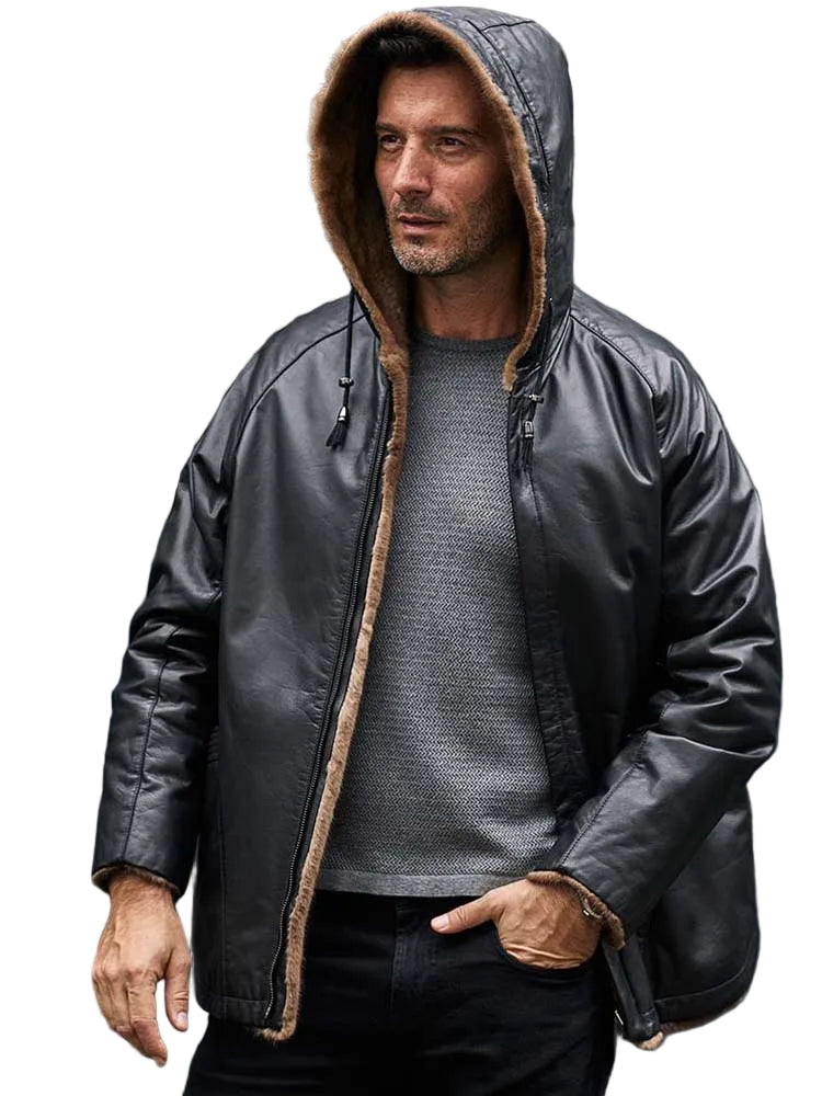 Manteau fourrure cuir Denny&Dora